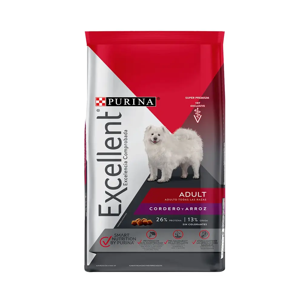 Purina Excellent Alimento Seco para Perro Adulto Todas las Razas Receta Cordero 4 kg