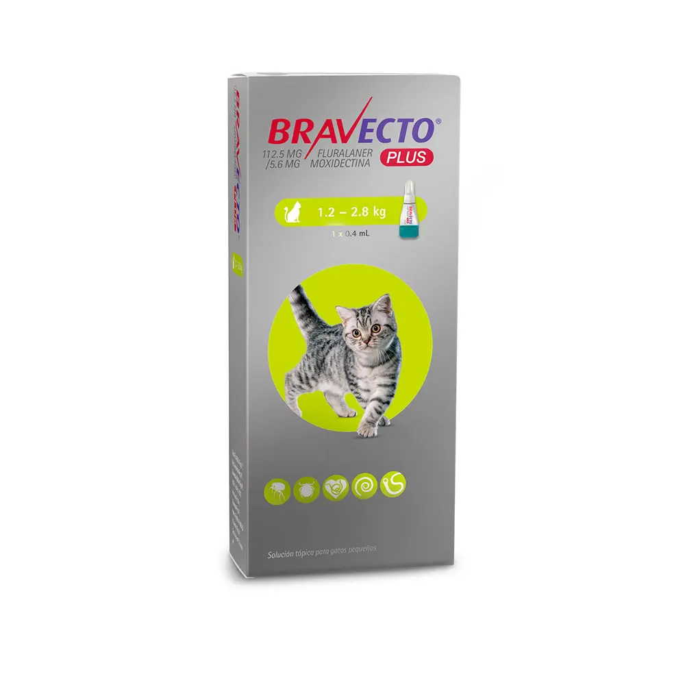 Bravecto Pipeta Desparasitante para Gato de 1.2 a 2.8 kg