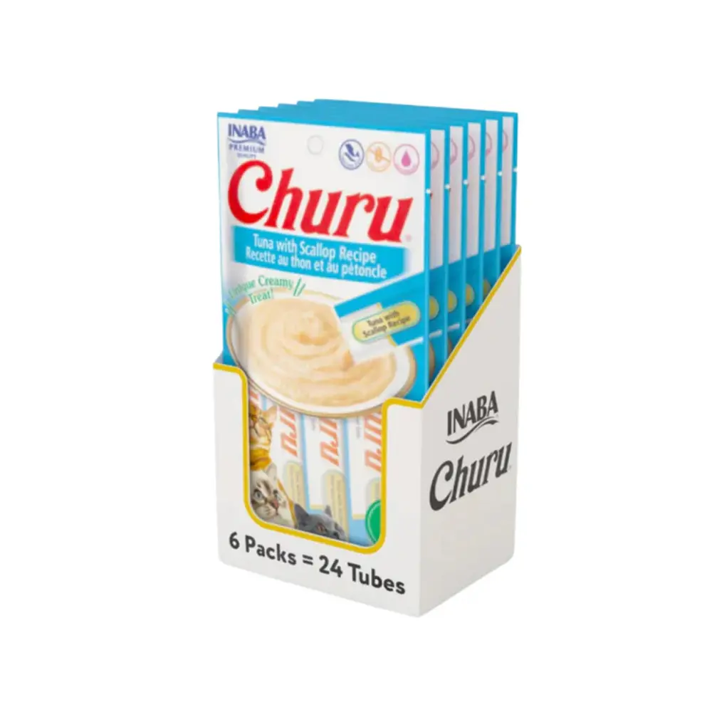 [IB-CHURU-ATCH-CAJA-336G] Inaba Churu Premios para Gato Receta Atun y Callo de Hacha Caja 336 g