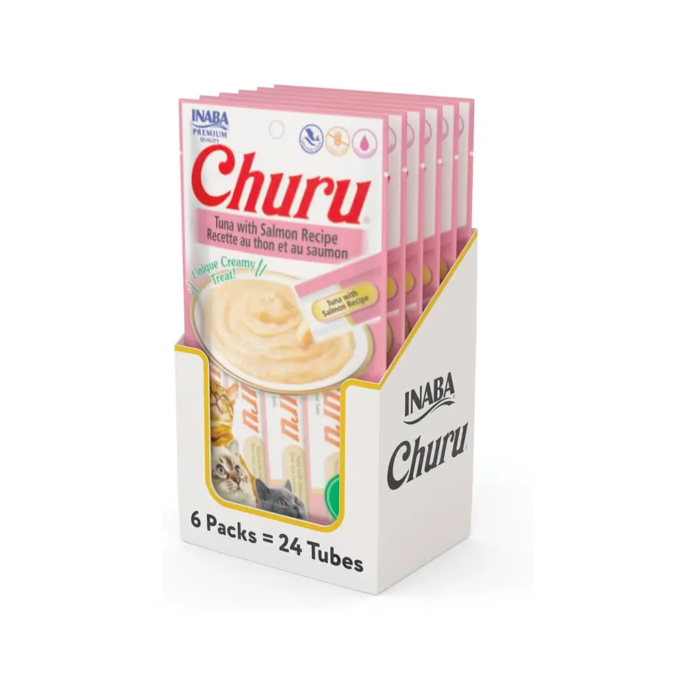 [IB-CHURU-ATSM-CAJA-336G] Inaba Churu Premios para Gato Receta Atun y Salmon Caja 336 g