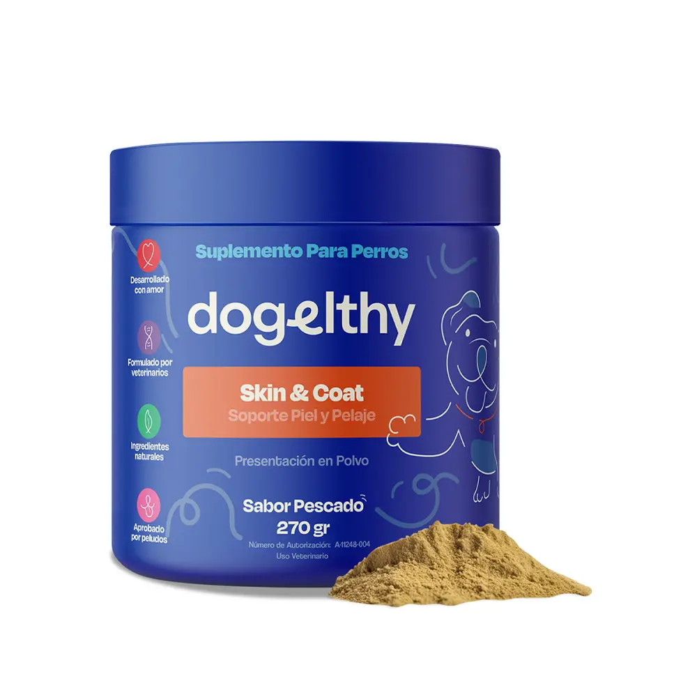 [DE-SC-270G] Dogelthy Suplemento para Piel y Pelaje para Perro y Gato 270 g