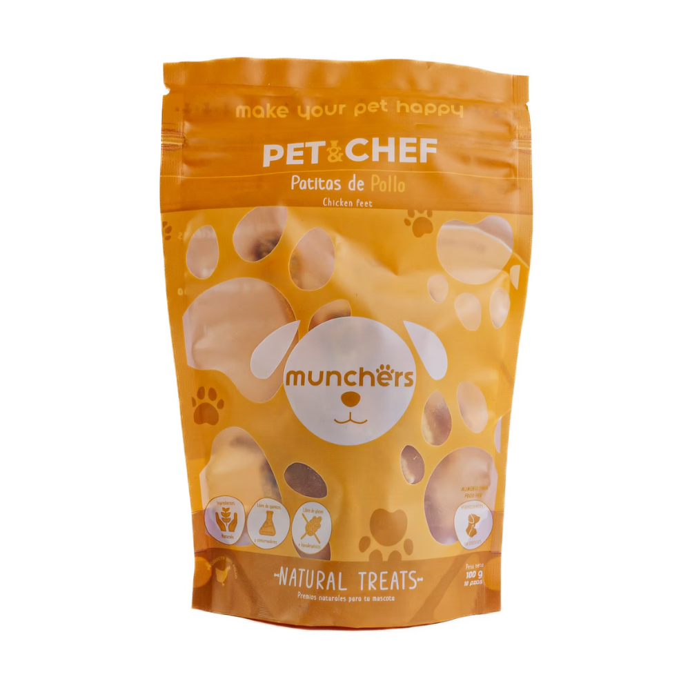 [PNC-PREM-PTP-100G] Pet N Chef Premios para Perro y Gato Receta Patas de Pollo 100 g