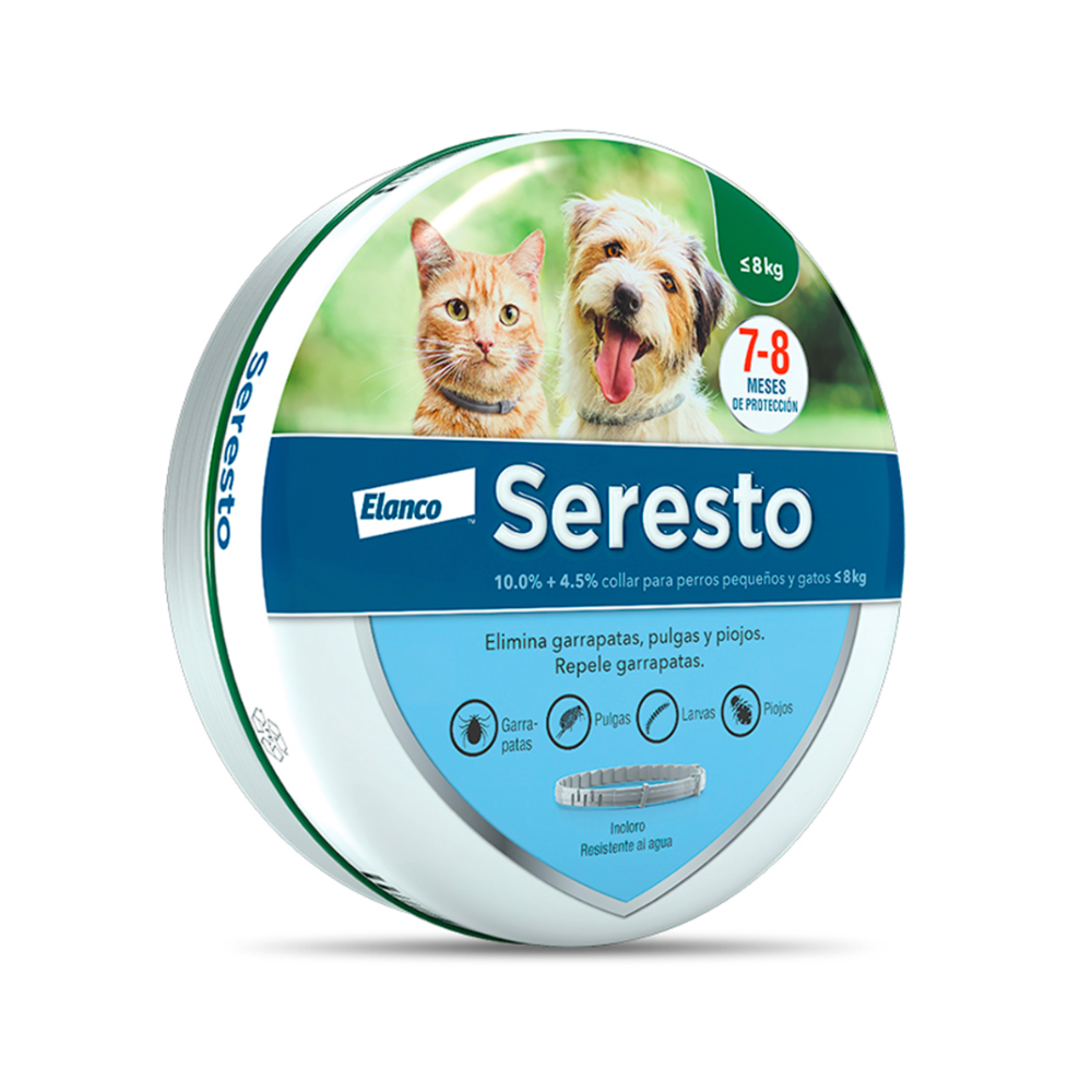 Seresto Collar Antipulgas y Garrapatas para Perro y Gato de 1 a 8 kg