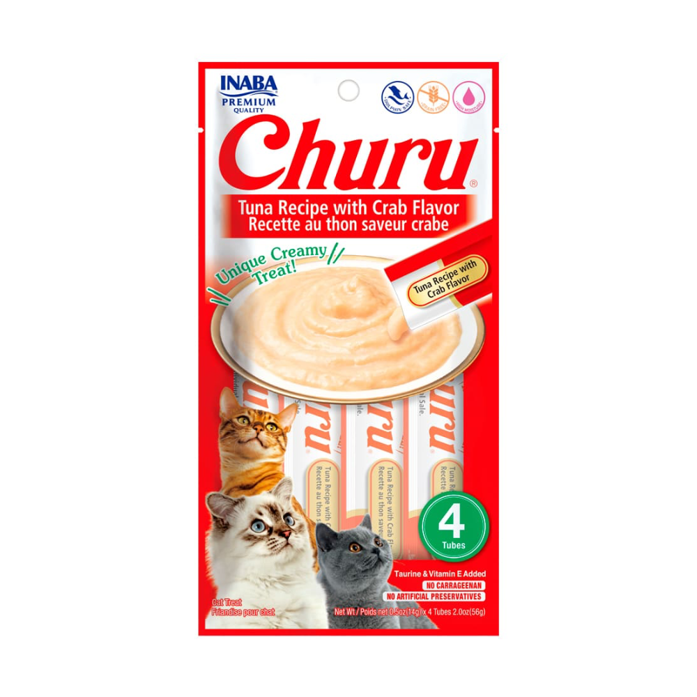 Inaba Churu Premios para Gato Receta Atun y Cangrejo Bolsa 56 g