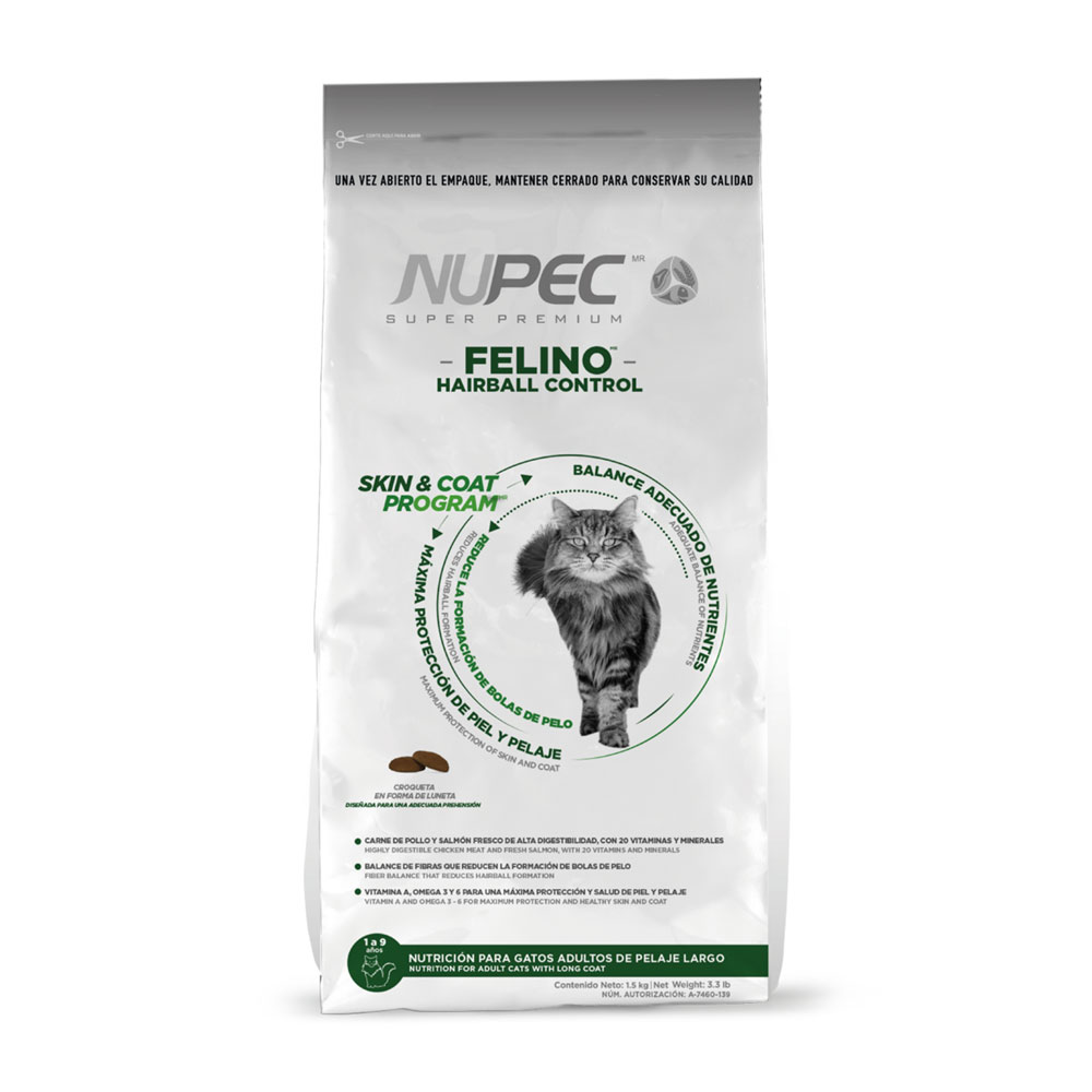 Nupec Felino Alimento Seco Hairball Control para Gato Adulto 1.5 kg