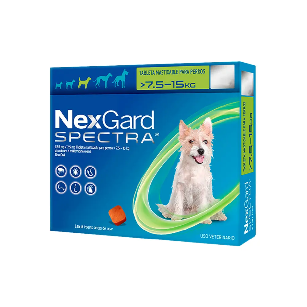 [NG-3TAB-7.6/15KG] Nexgard 3 Tabletas Desparasitantes para Perro de 7.6 a 15 kg