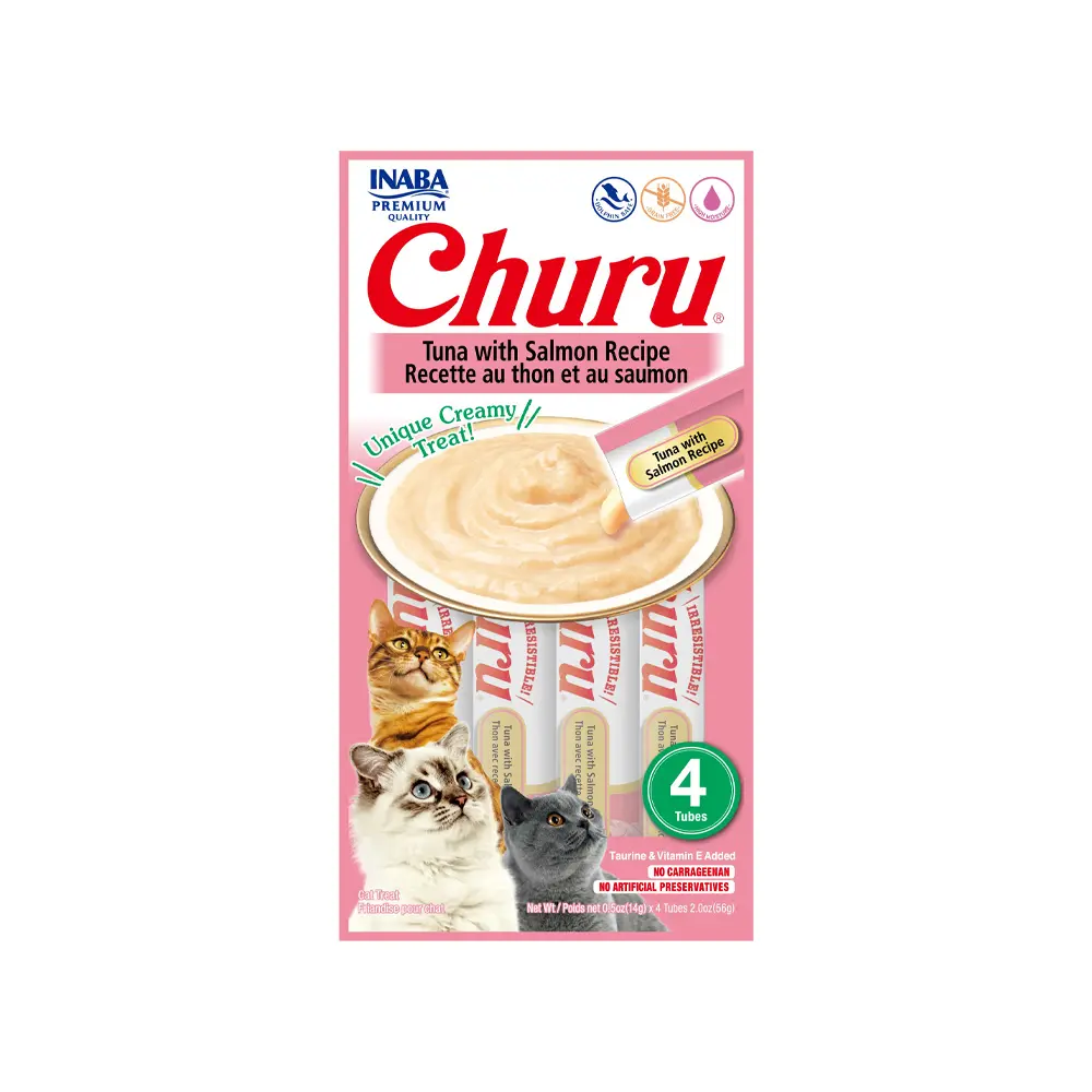 [IB-CHURU-ATSM-BLSA-56G] Inaba Churu Premios para Gato Receta Atun y Salmon Bolsa 56 g