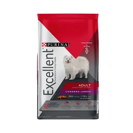 [PE-AD-CDRO-4KG] Purina Excellent Alimento Seco para Perro Adulto Todas las Razas Receta Cordero 4 kg