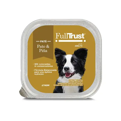 [FT-HM-AD-PP-100G] FullTrust Alimento Humedo para Perro Adulto Receta Pato y Piña 100 g